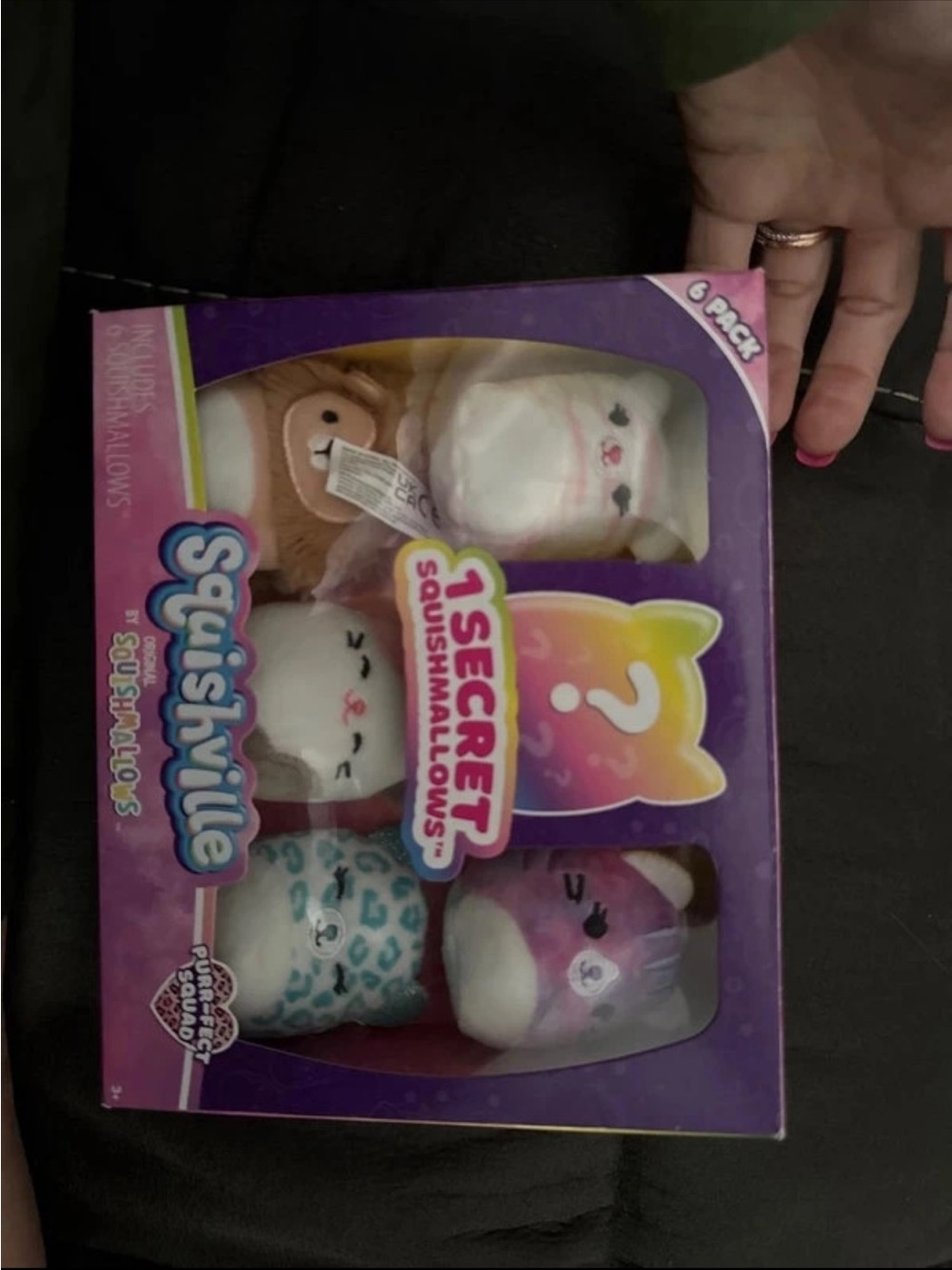 Squishville 6-Pack Soft Plush Squishmallows Gift Set - Purple/White/Blue